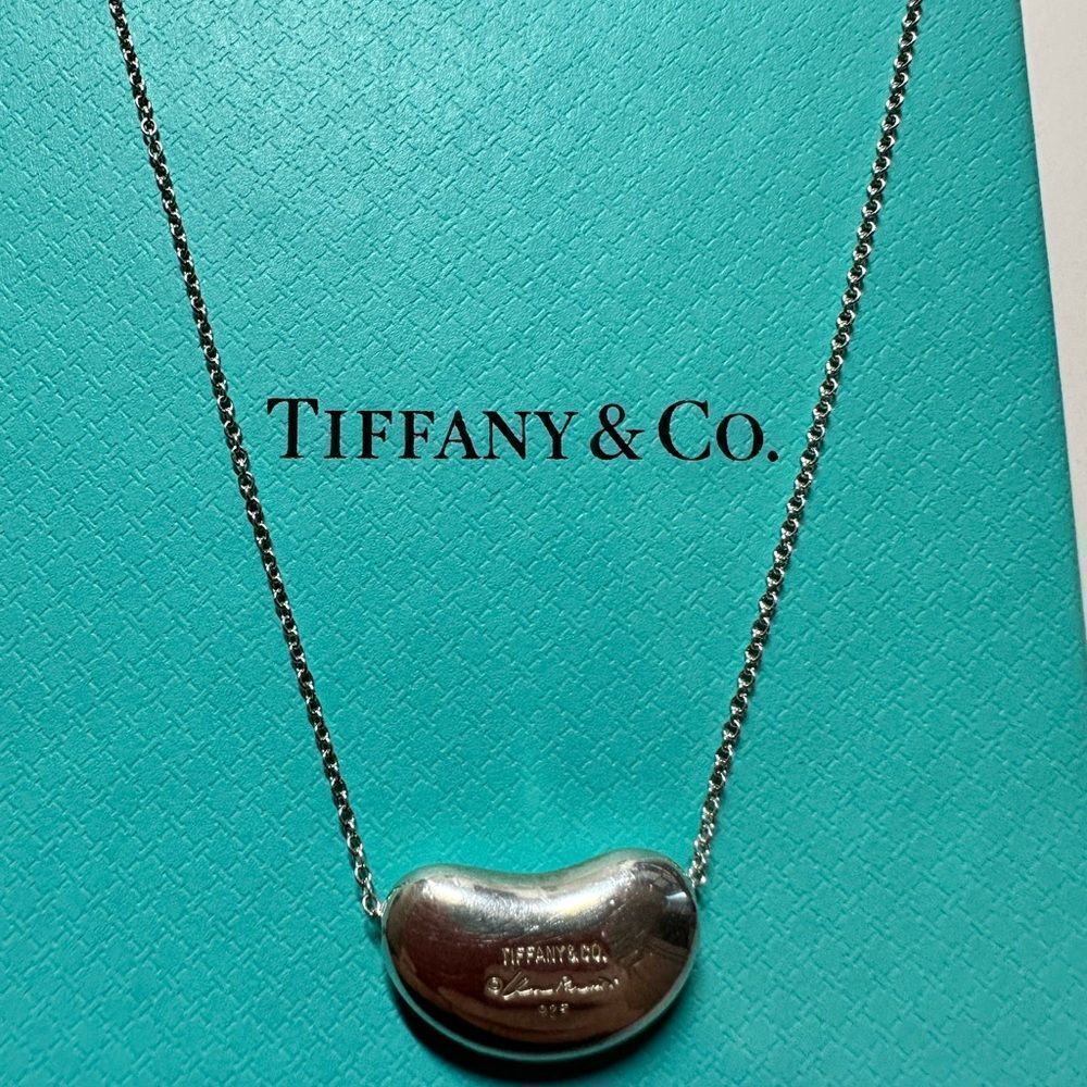 Tiffany & Co Vintage 1989 Elsa Perretti Sterling Silver Bean Necklace 18… - Picture 5 of 8